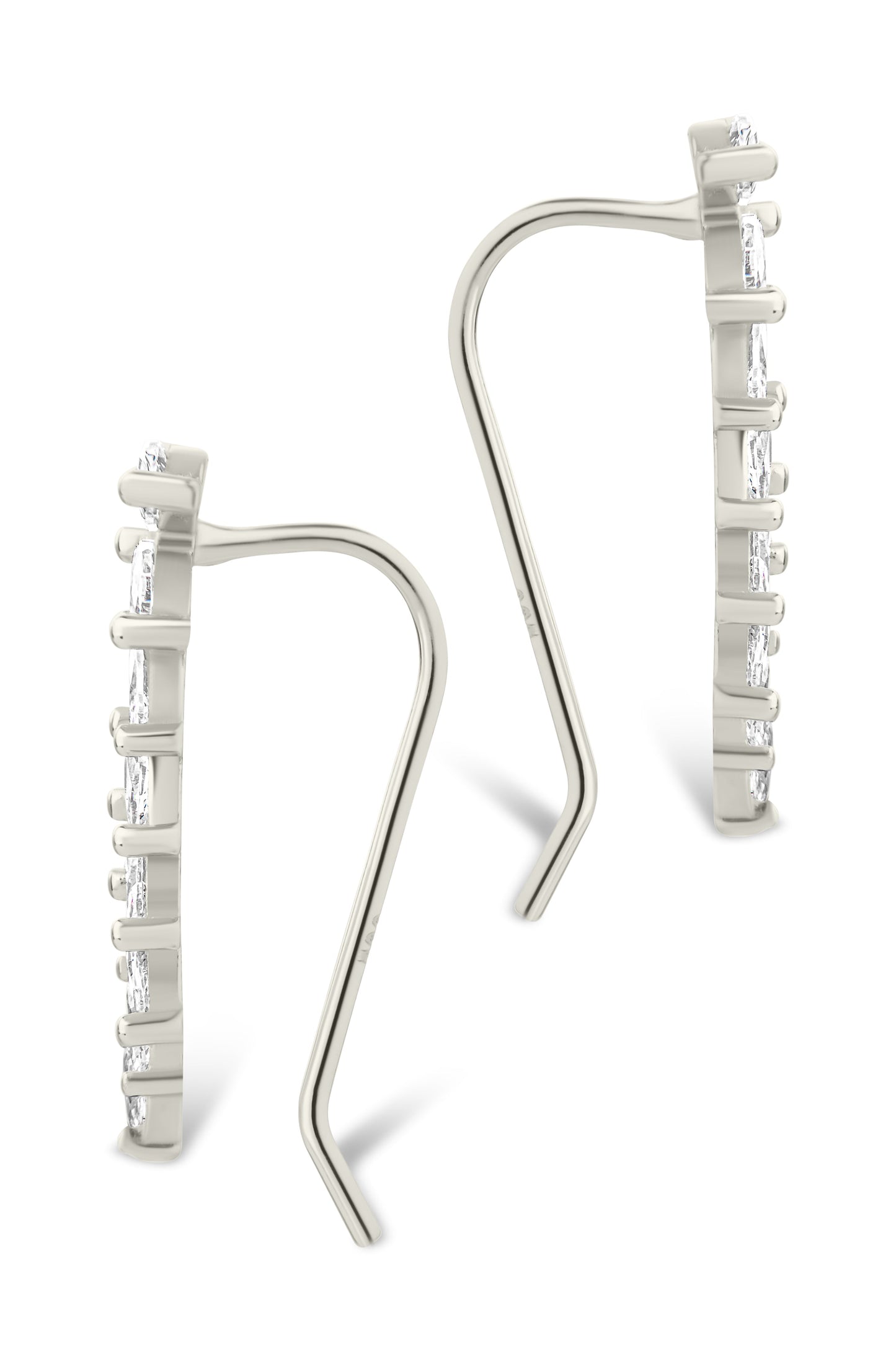 Sterling Silver Skye CZ Threader Crawler Earrings