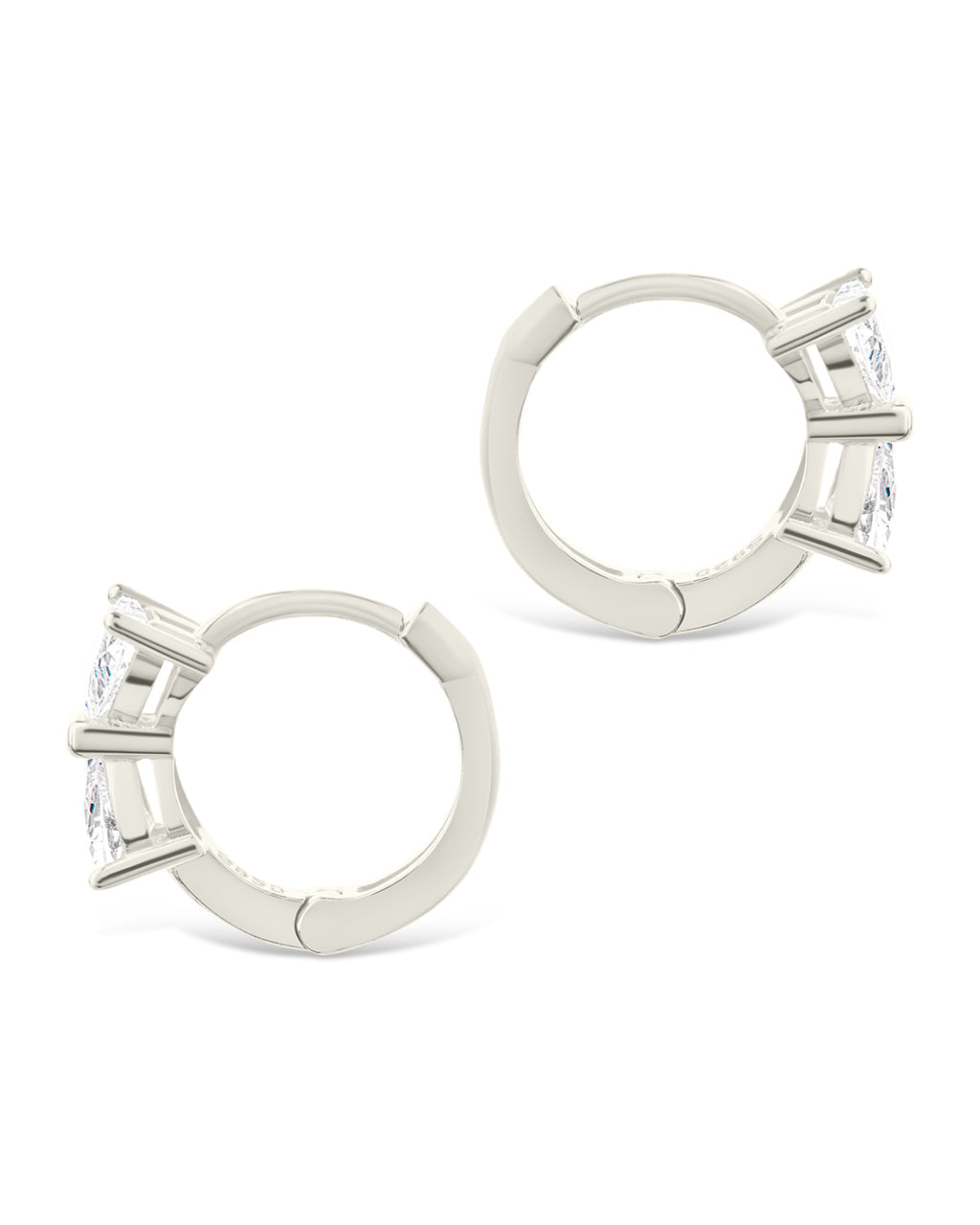 Sterling Silver Ravenna CZ Micro Hoop Earrings