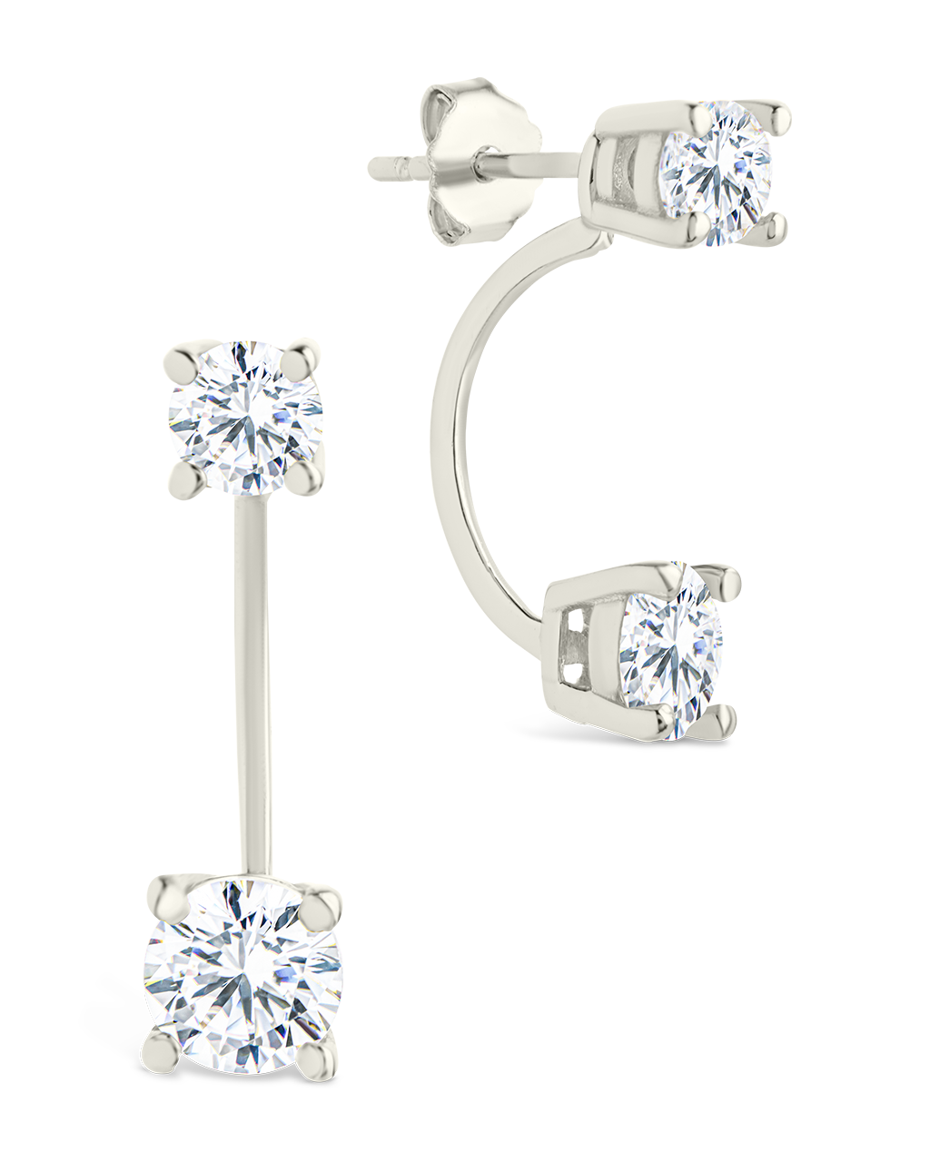 Sterling Silver Brilliant Cut Duo Jackets