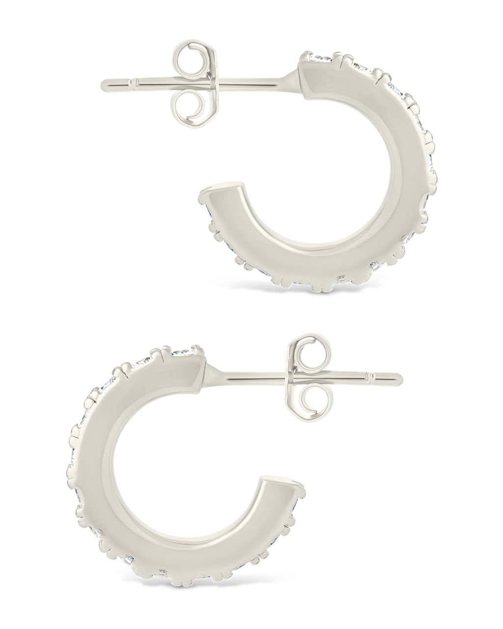 Sterling Silver Eleri CZ Tube Hoops