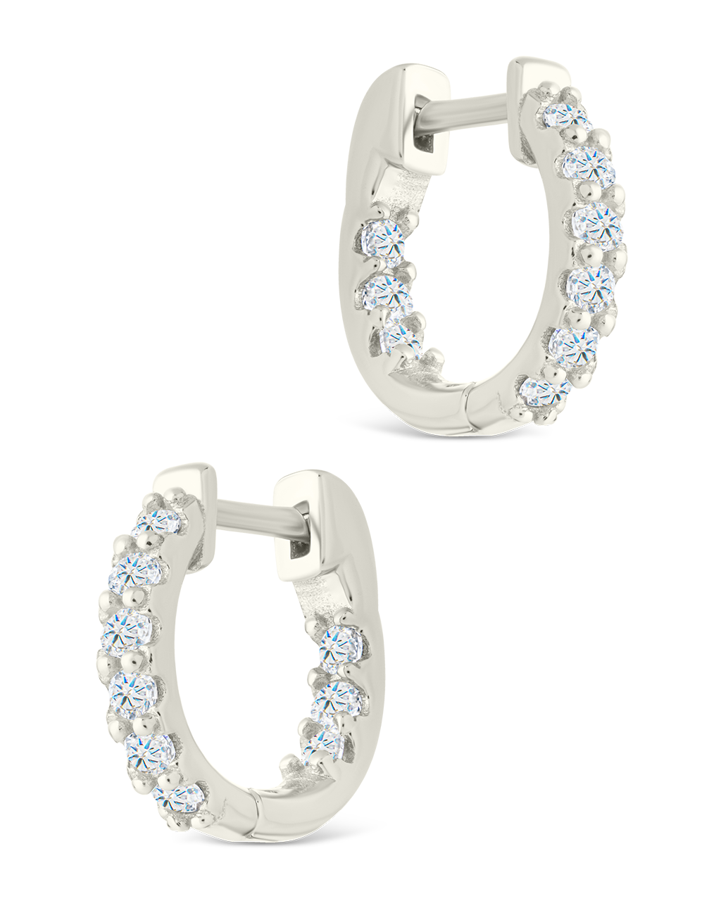 Sterling Silver Constance CZ Studded Statement Hoops
