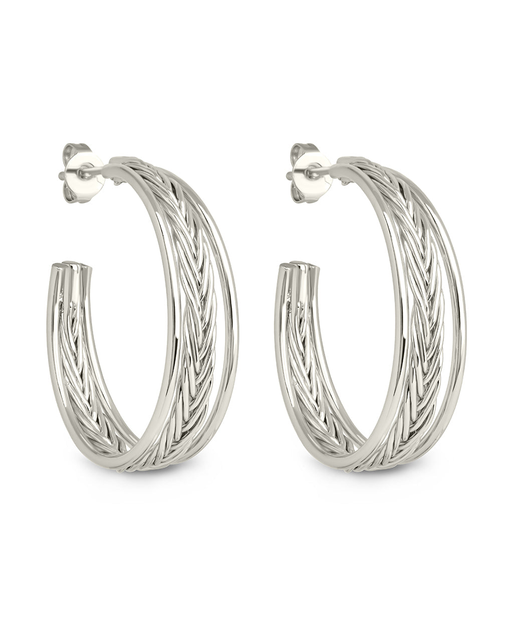 Corinne Textured Braided Hoop Earrings