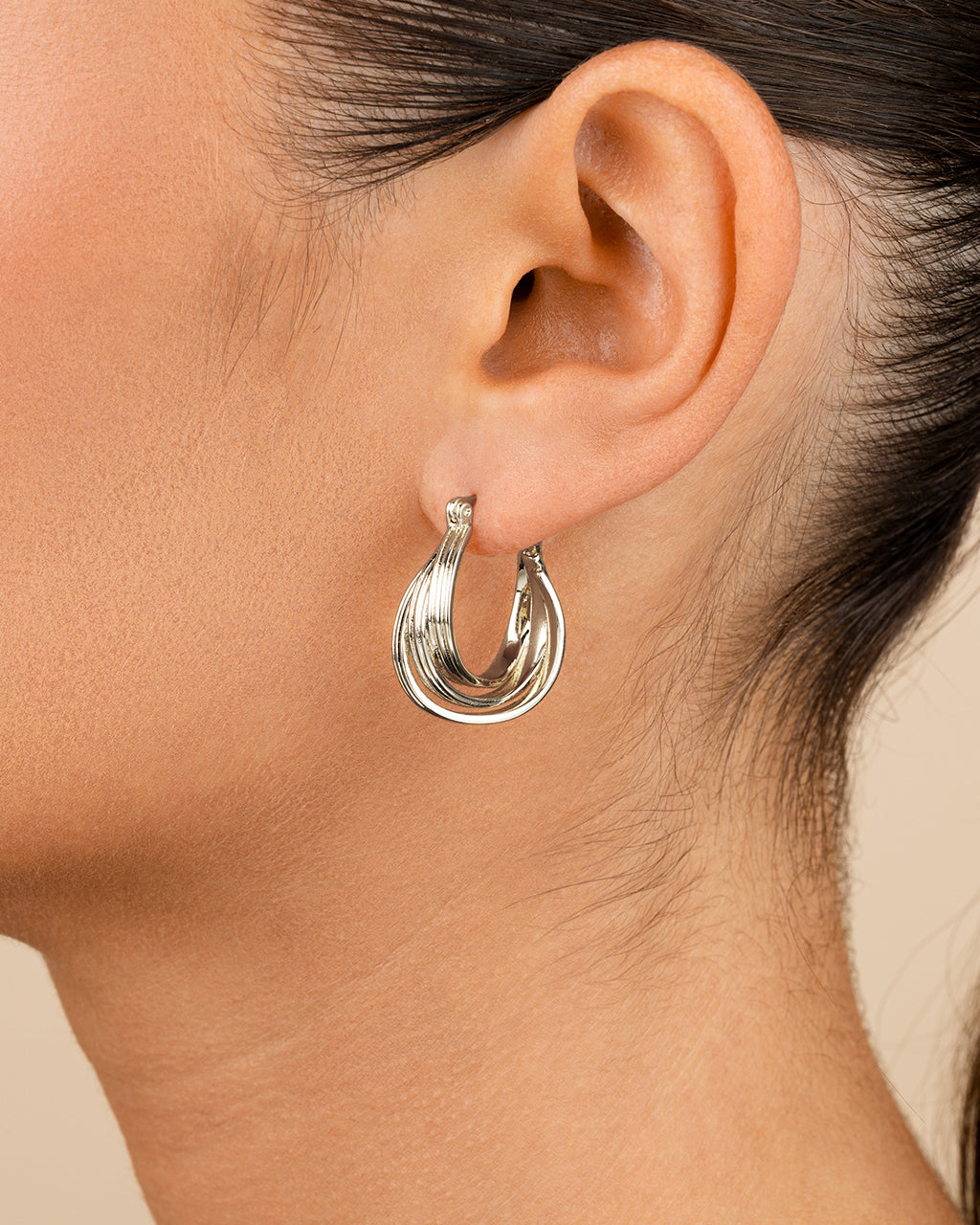 Emery Triple Row Layered Earrings