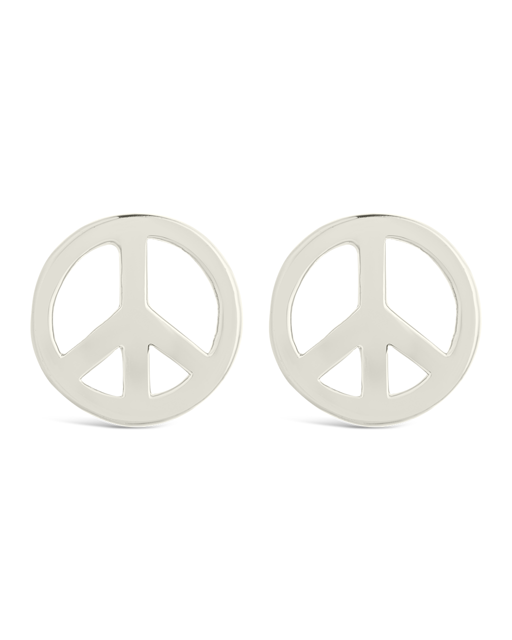 Sterling Silver Peace Sign Studs