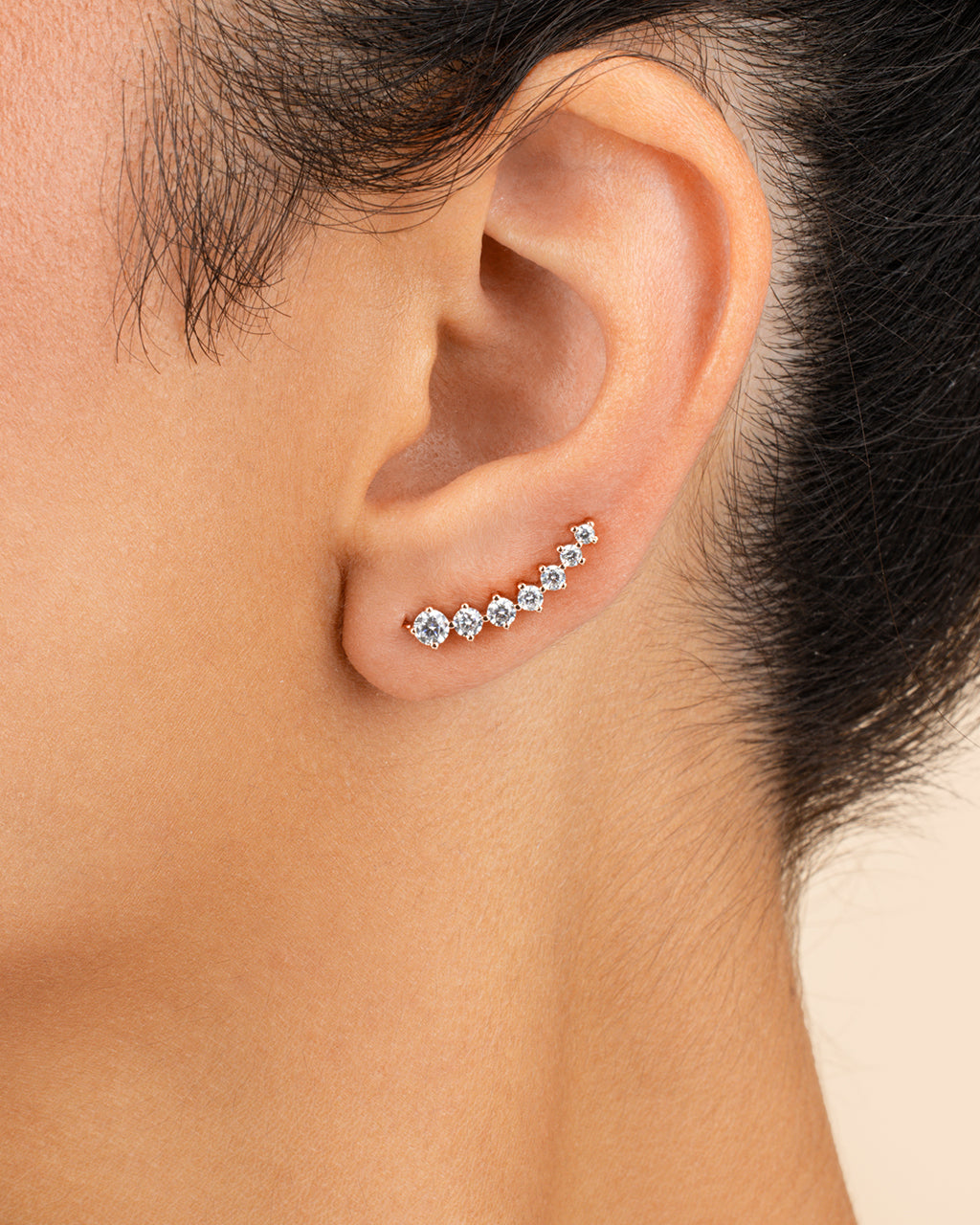 Graduated CZ Crawler Earrings