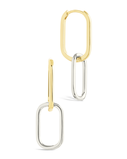 Sterling Silver Raleigh Link Drop Hoops