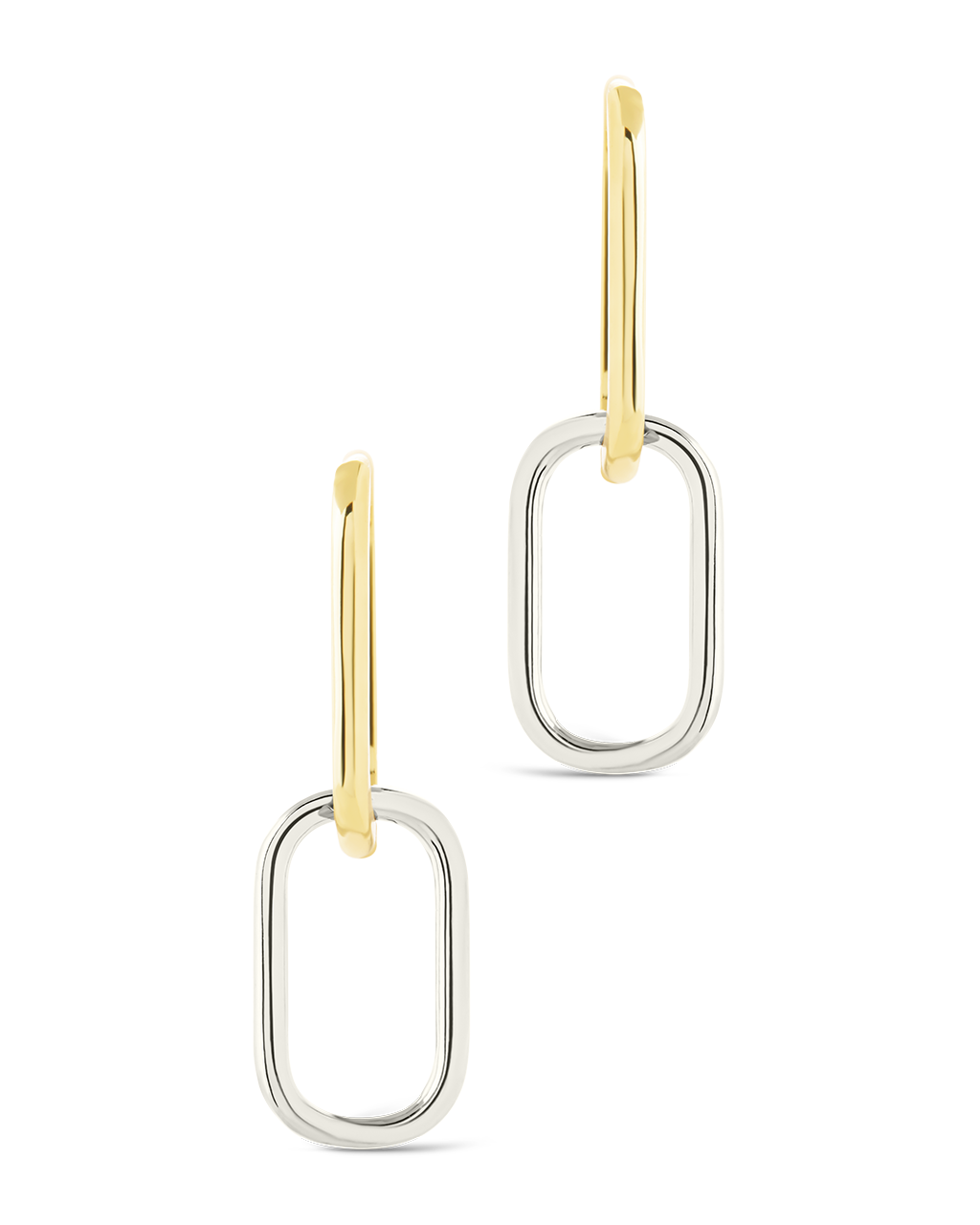Sterling Silver Raleigh Link Drop Hoops