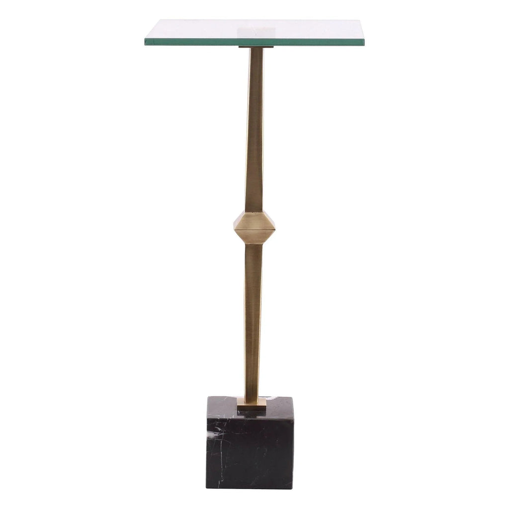 11" Square Side Table with Marble Base