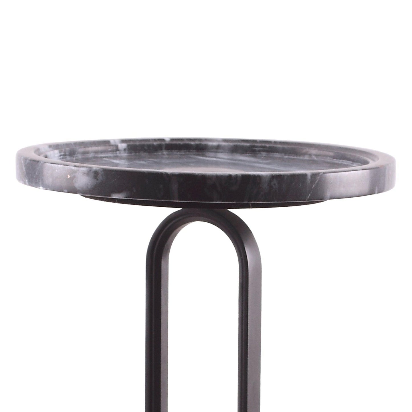 12" Black Round Side Table