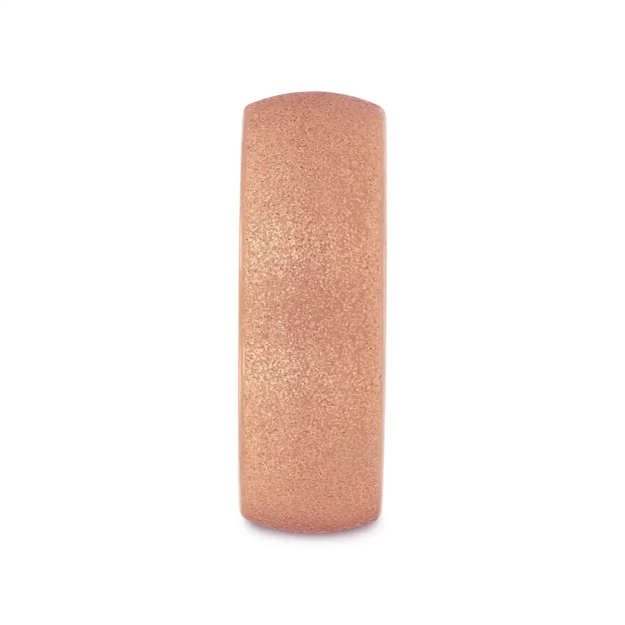 EMBER Domed Women's Rose Gold Plated Tungsten Carbide Ring with Sandblasted Crystalline Finish - 2mm
