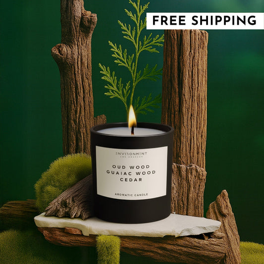 8oz Oud Wood | Guaiac Wood | Cedar Candle with Lid and Box (Inspired by Tom Ford Oud Wood®)