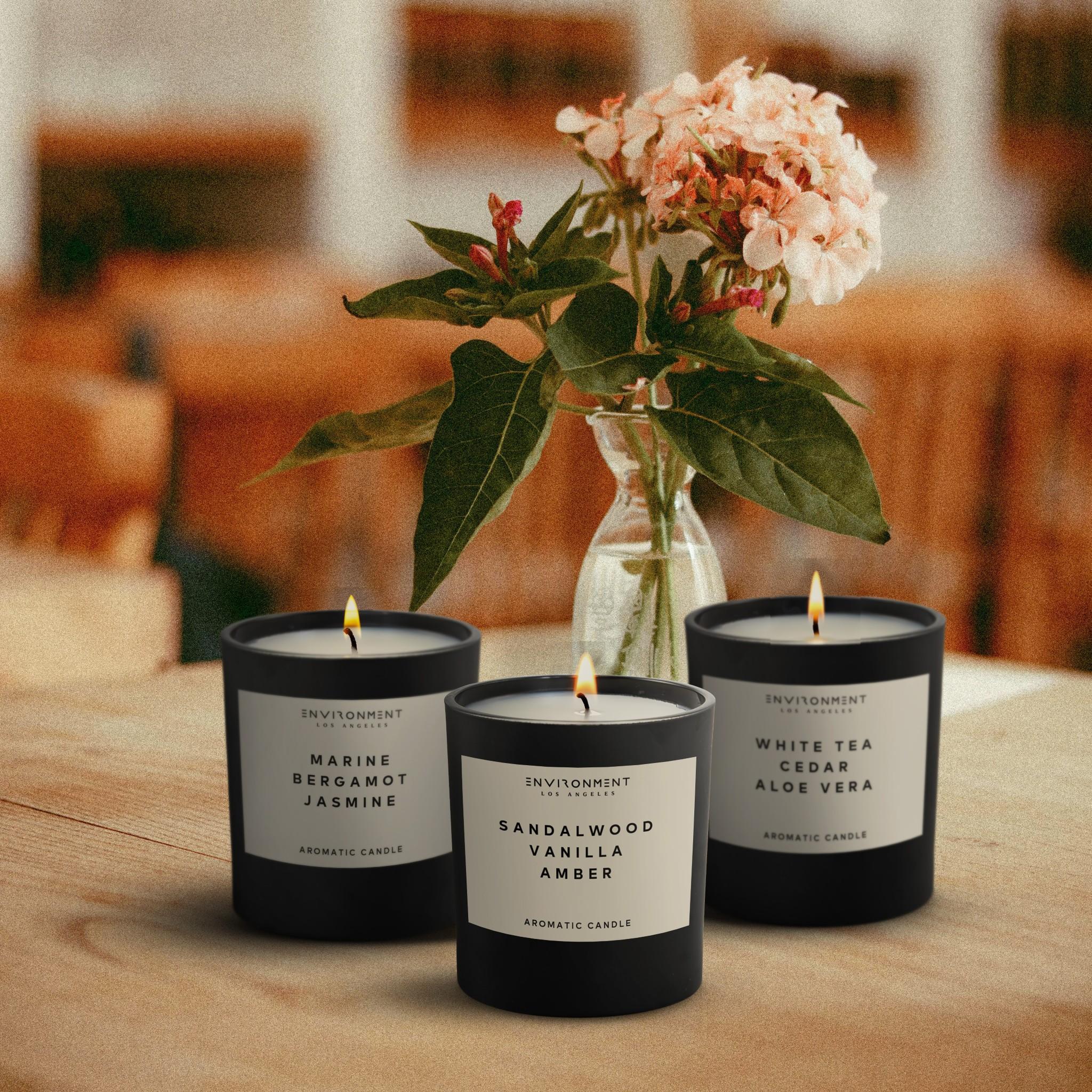 8oz Sandalwood | Vanilla | Amber Candle with Lid and Box (Inspired by Hotel Costes®)