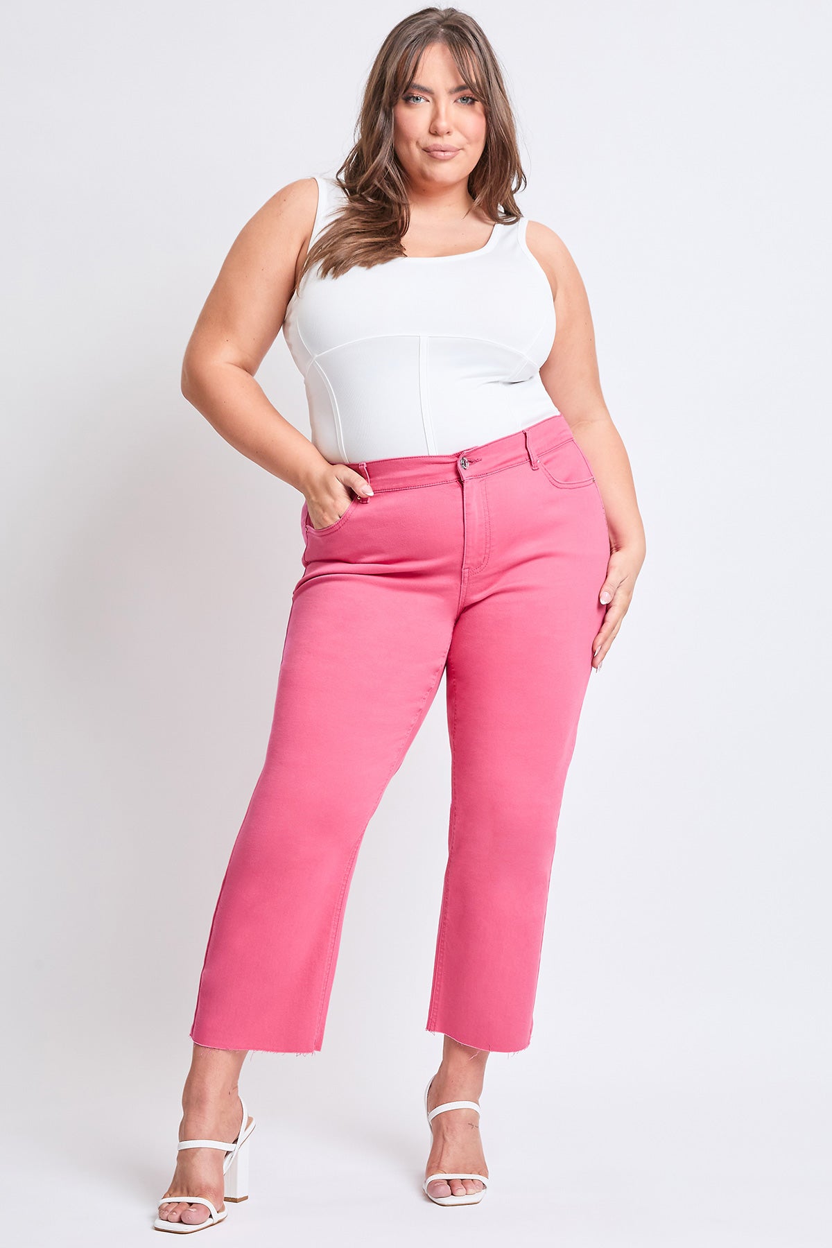 Women's Plus Hyperstretch Cropped Wide Leg Pants