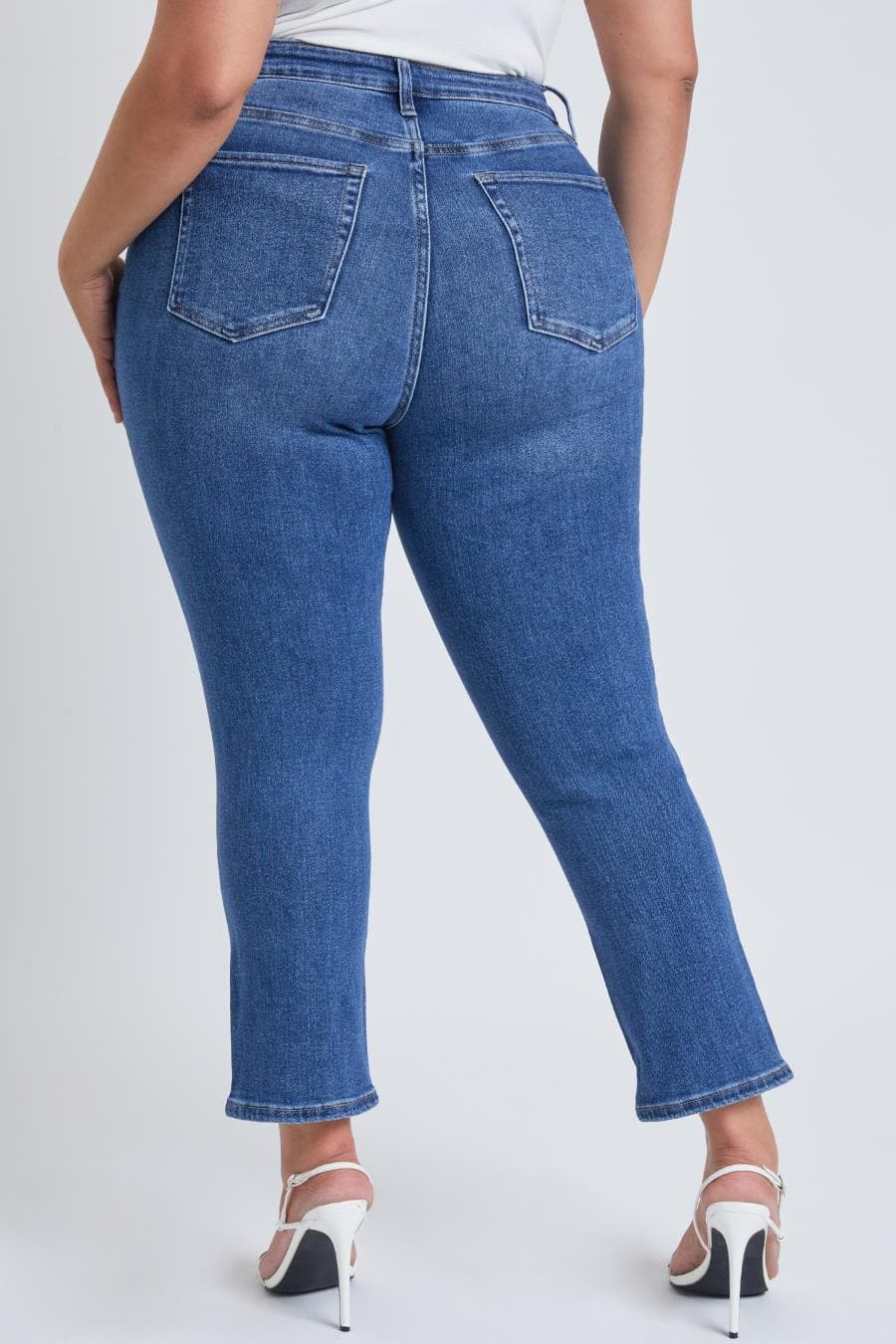 Women's Plus Dream Slim Straight Ankle Jeans With Hem Destruction