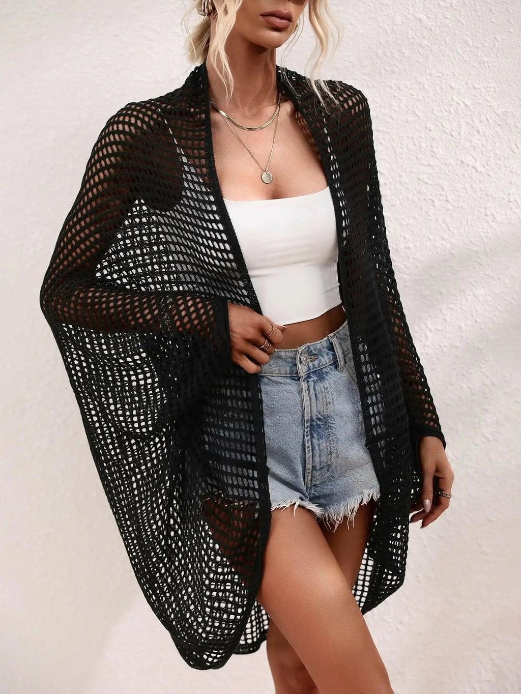 T-Shirts Trendsi swimwear - Elegant sheer longline wrap