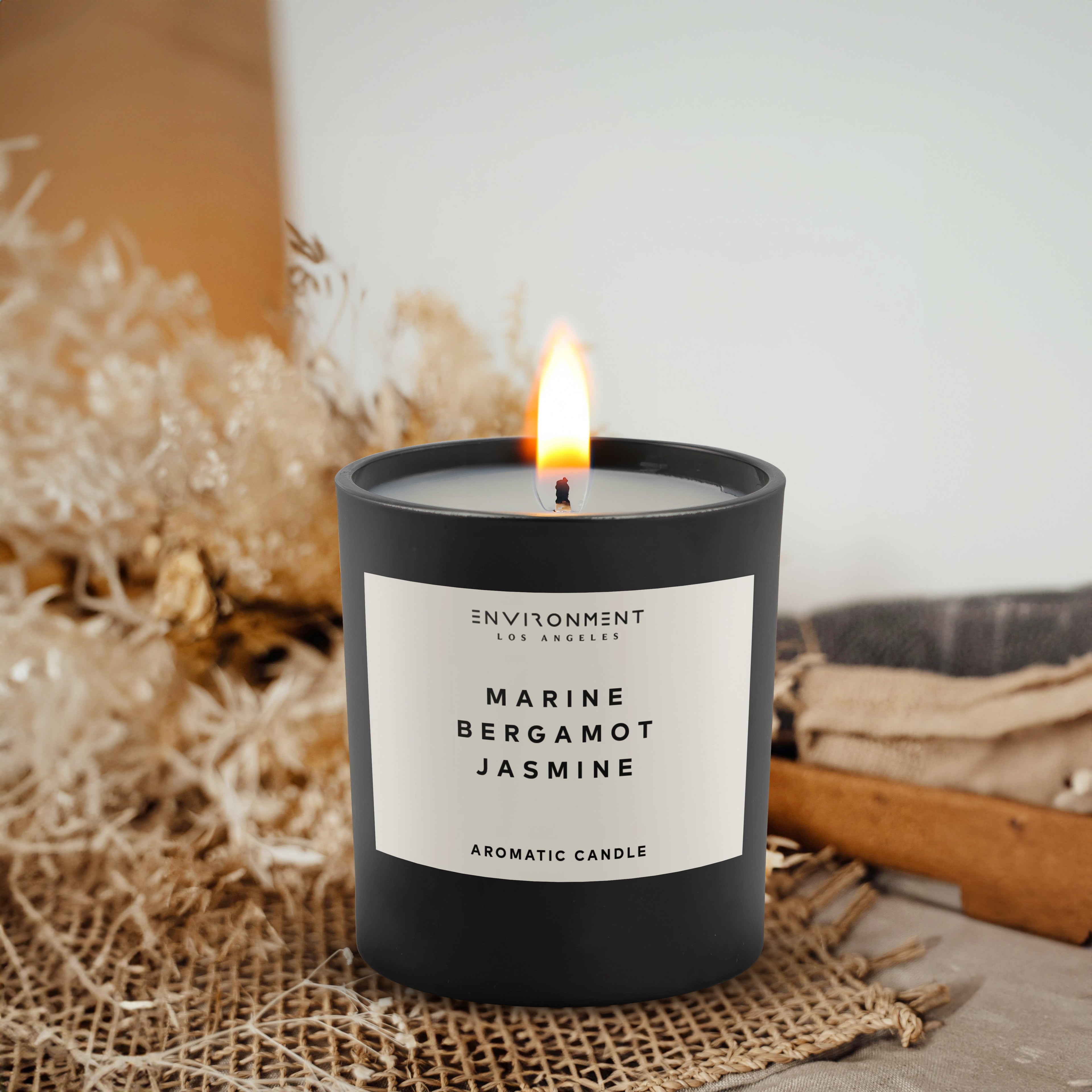 8oz Marine | Bergamot | Jasmine Candle with Lid and Box (Inspired by The Ritz Carlton Hotel®)