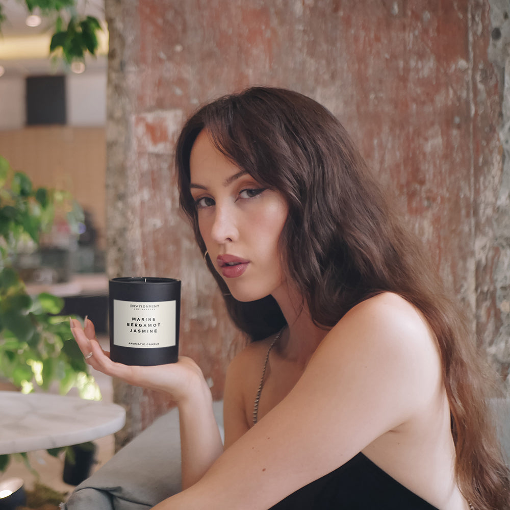 8oz Marine | Bergamot | Jasmine Candle with Lid and Box (Inspired by The Ritz Carlton Hotel®)