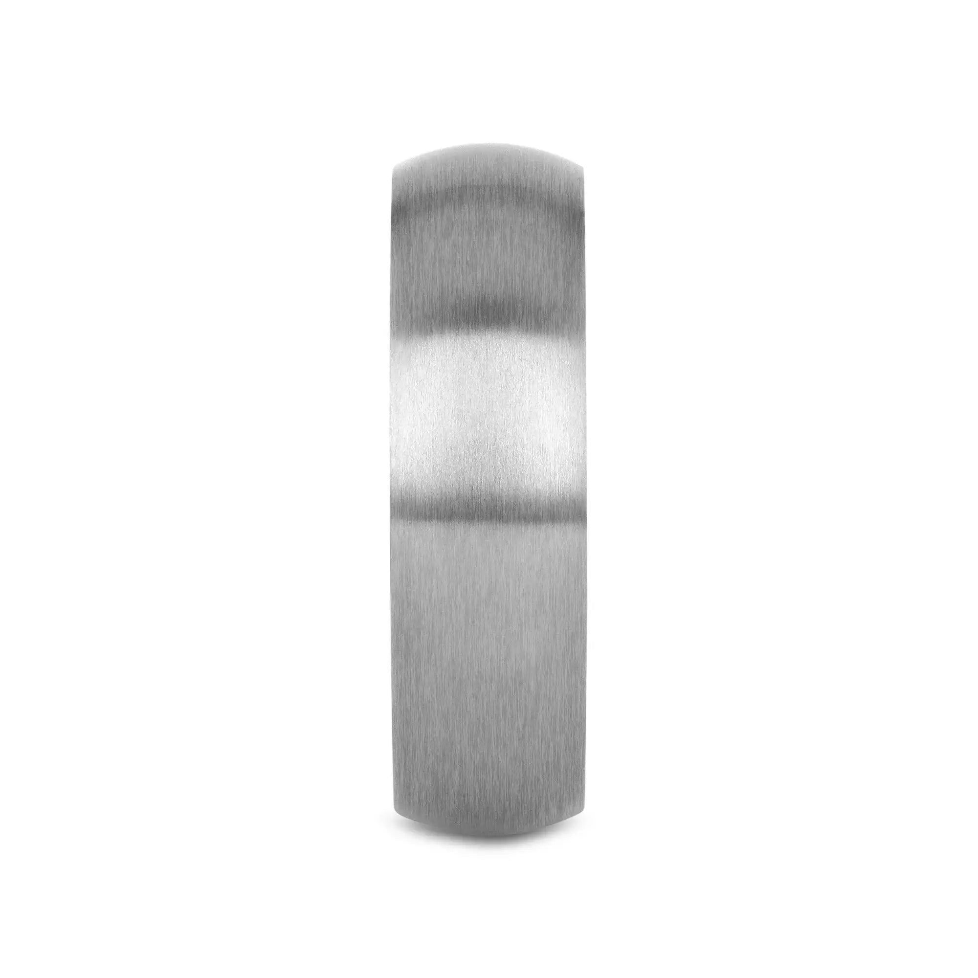 ERIS Men’s Titanium Brushed Domed Wedding Band, Comfort Fit — 6mm or 8mm