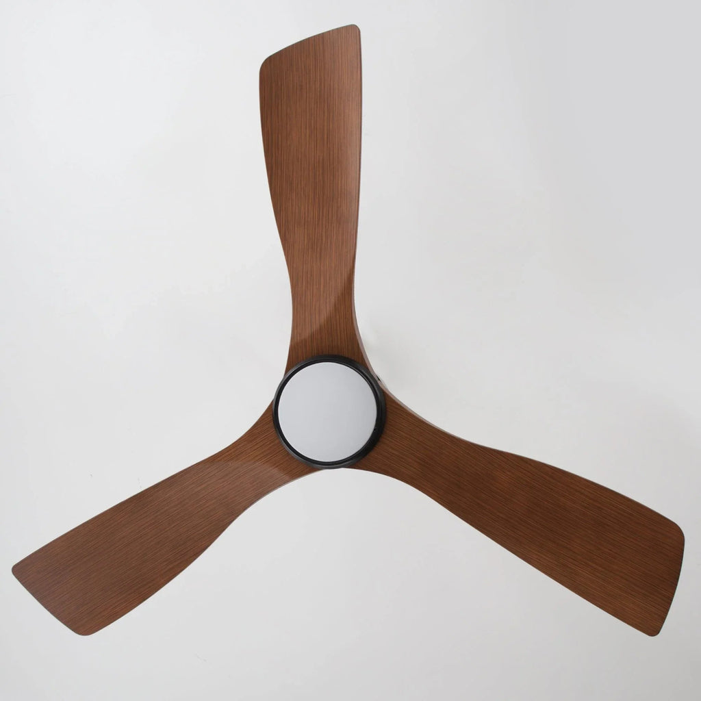 42 Inch Patio Guard IP65 Outdoor DC Motor Black Modern Hanging Buckle Downrod Ceiling Fan with Light