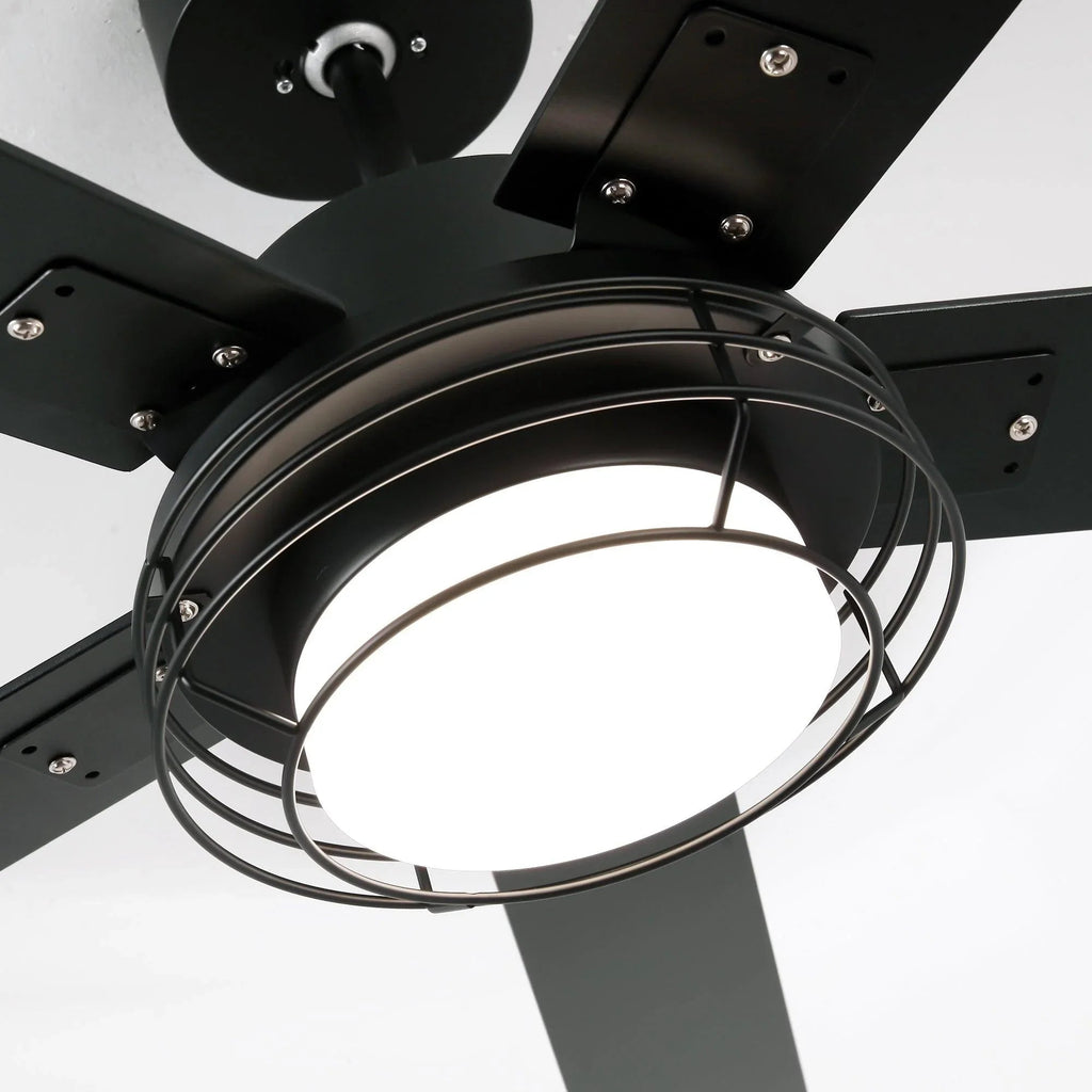 52 Inch Bernice DC Motor Industrial Downrod Ceiling Fan with LED Light and Remote Control