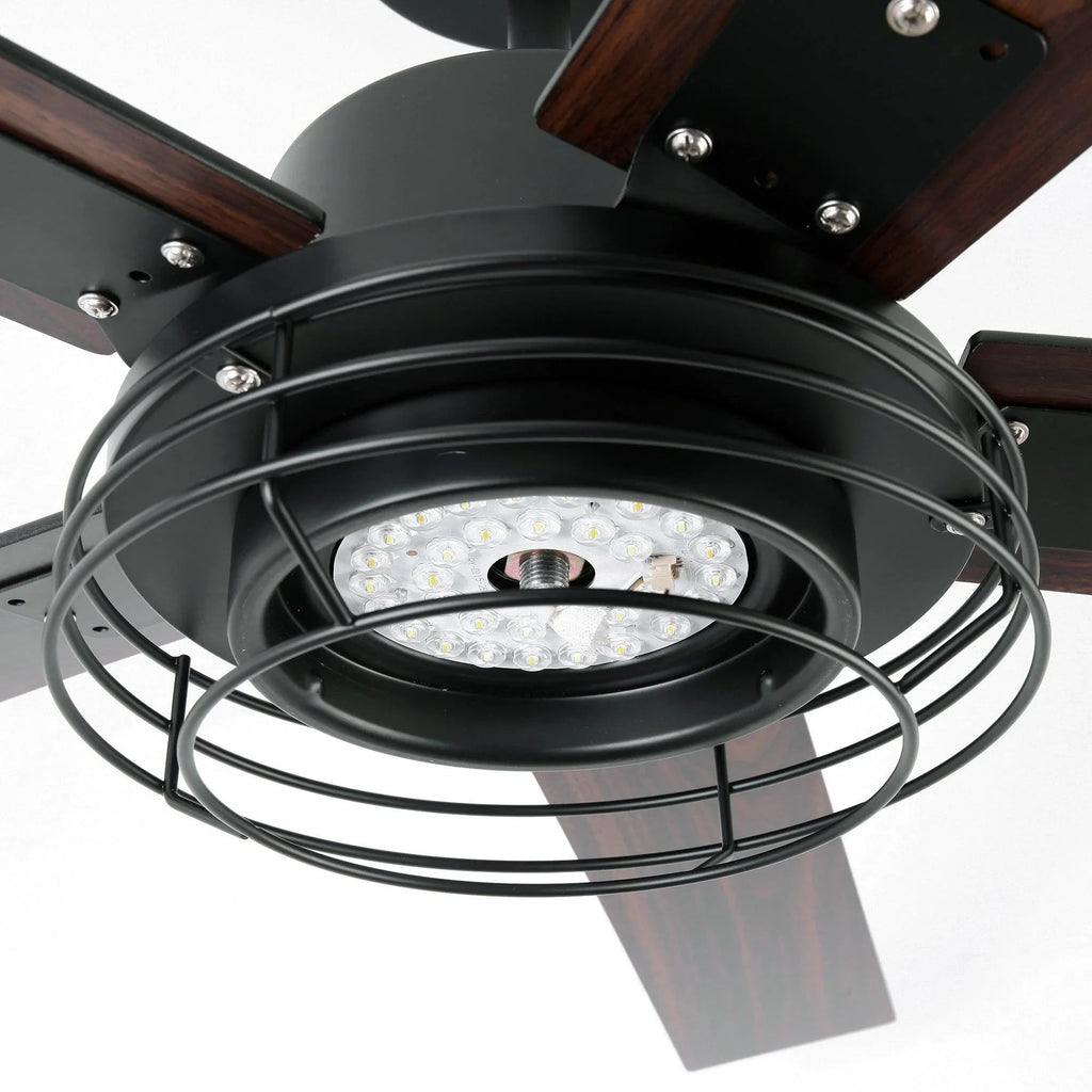 52 Inch Bernice DC Motor Industrial Downrod Ceiling Fan with LED Light and Remote Control