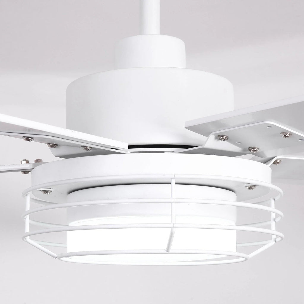 52 Inch Bernice DC Motor Industrial Downrod Ceiling Fan with LED Light and Remote Control