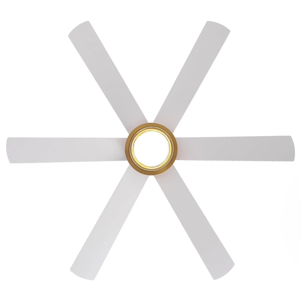 54 Inch Kama Modern Downrod Mount Ceiling Fan with Remote Control and LED Light