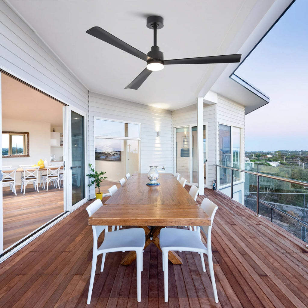 52 Inch Dinah Modern Downrod Mount Ceiling Fan with Remote Control and LED Light