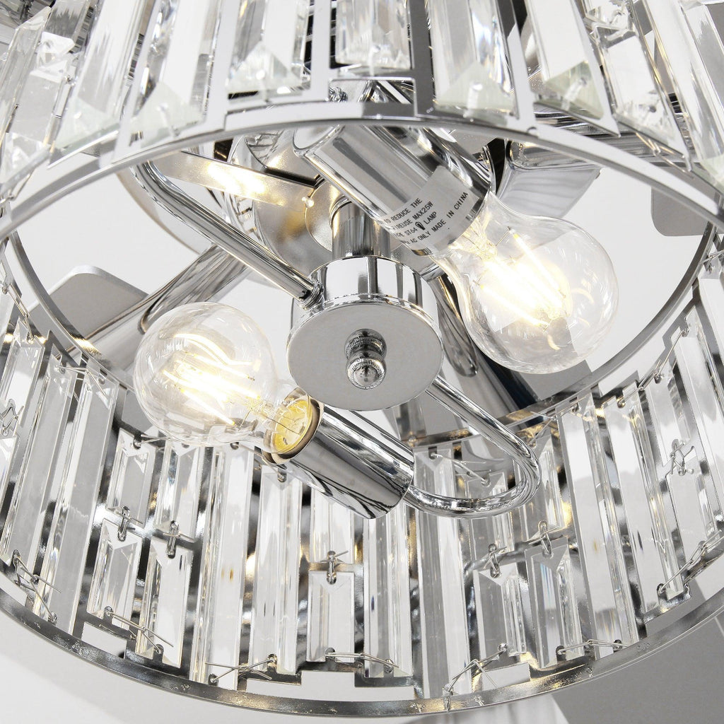 52" Dicken Modern Downrod Mount Reversible Crystal Ceiling Fan with Lighting