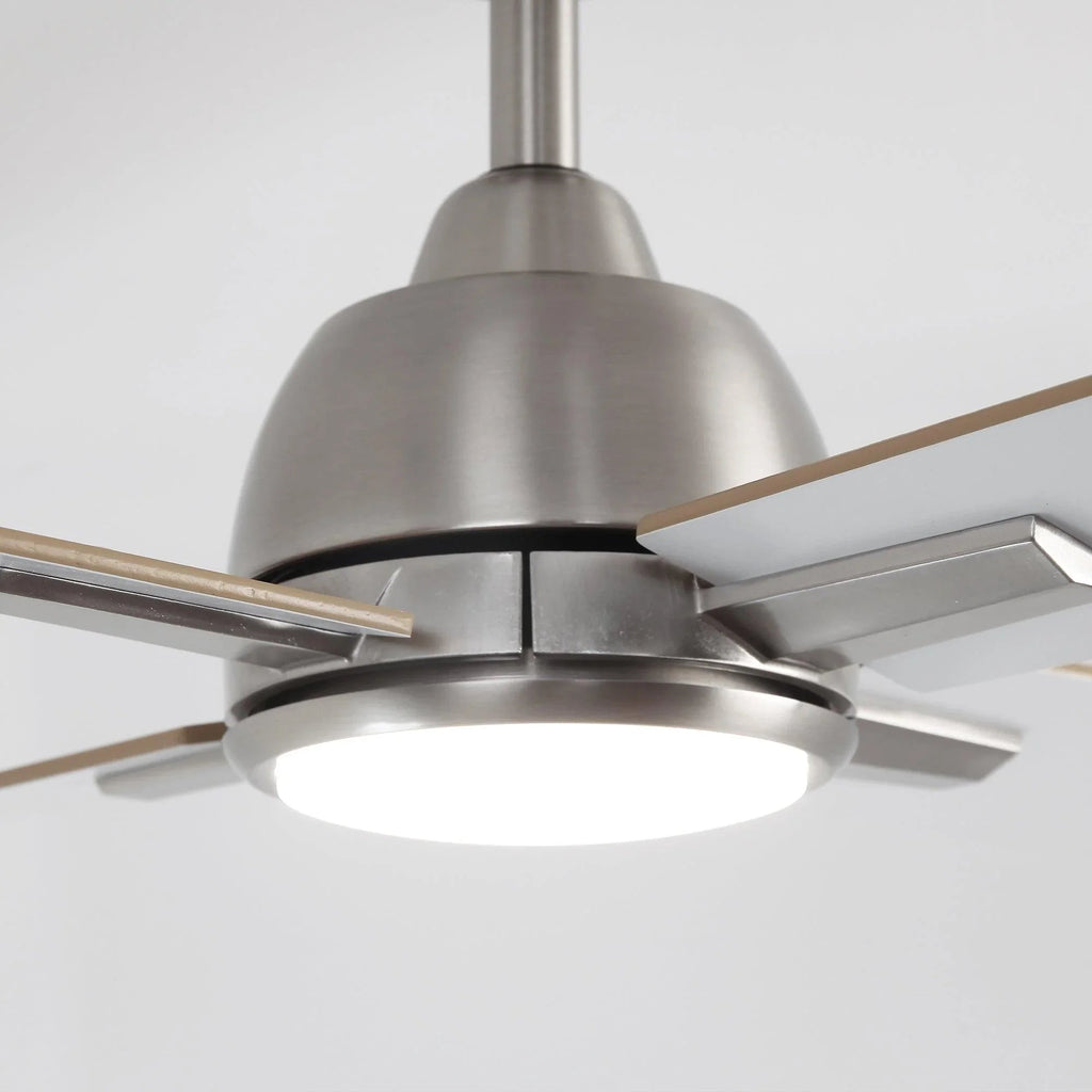 48" Linden DC Motor Downrod Mount Reversible Ceiling Fan with Lighting and Remote Control
