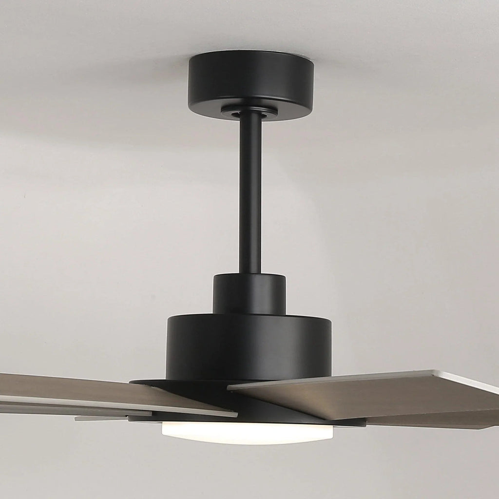 60" DC Motor 8 Blades Modern Downrod Mount Ceiling Fan with LED Light and Remote Control