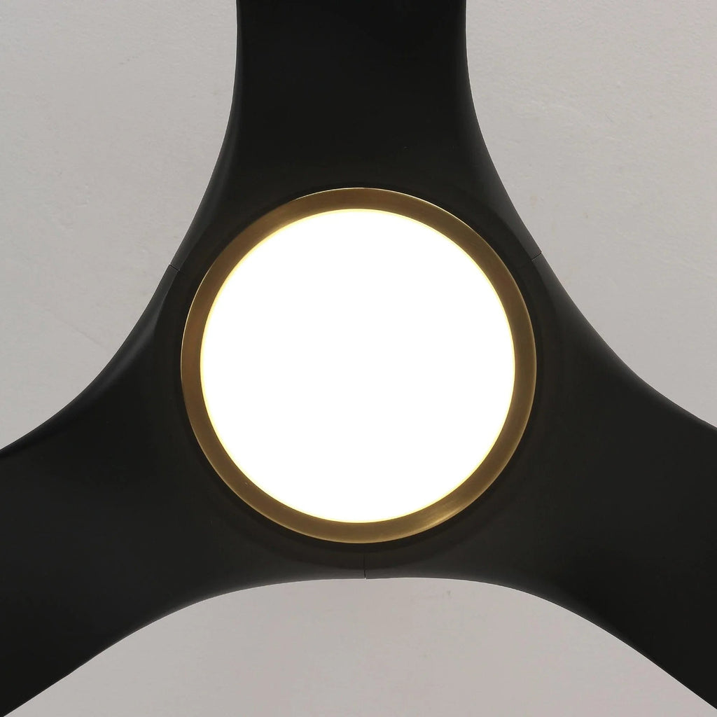 52" DC Motor 3 Blades Modern Downrod Mount Smart Fan with LED Light