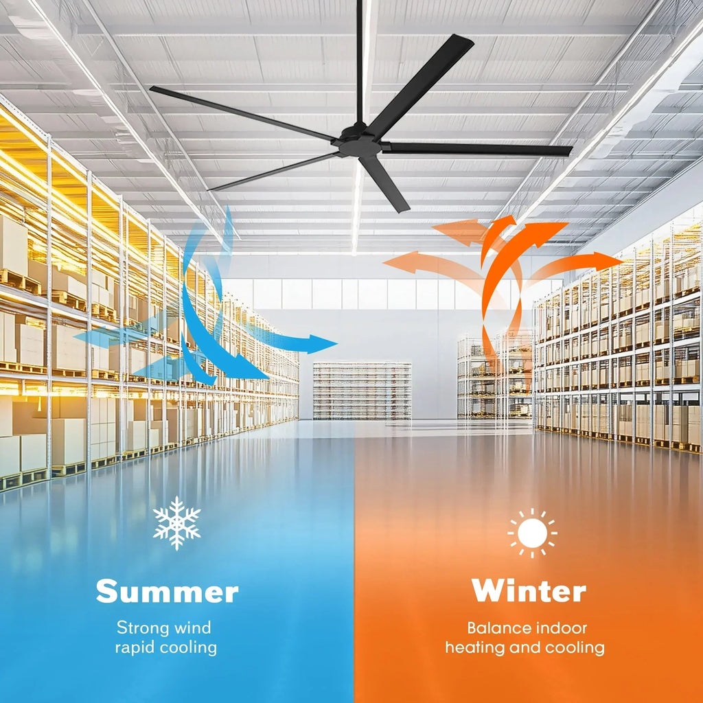 72 Inch 84 Inch Winni IPX4 Outdoor Downrod Mount Ceiling Fan with Remote Control