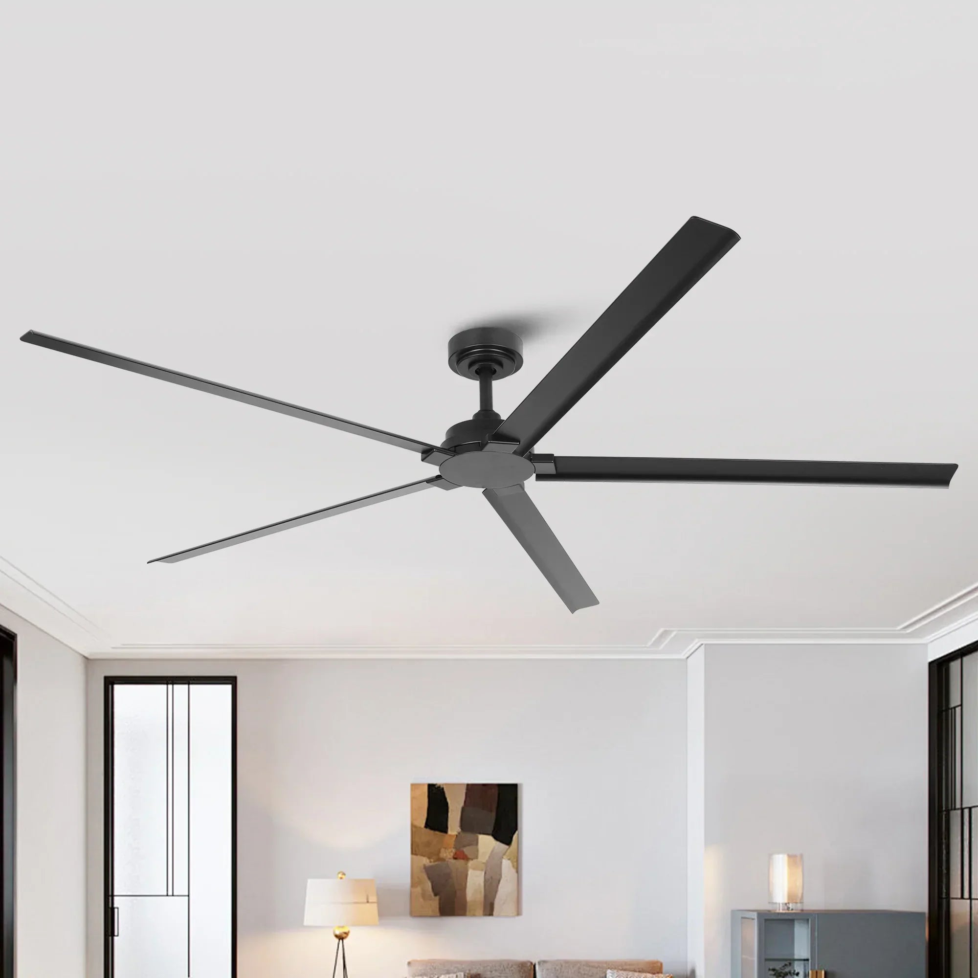 72 Inch 84 Inch Winni IPX4 Outdoor Downrod Mount Ceiling Fan with Remote Control