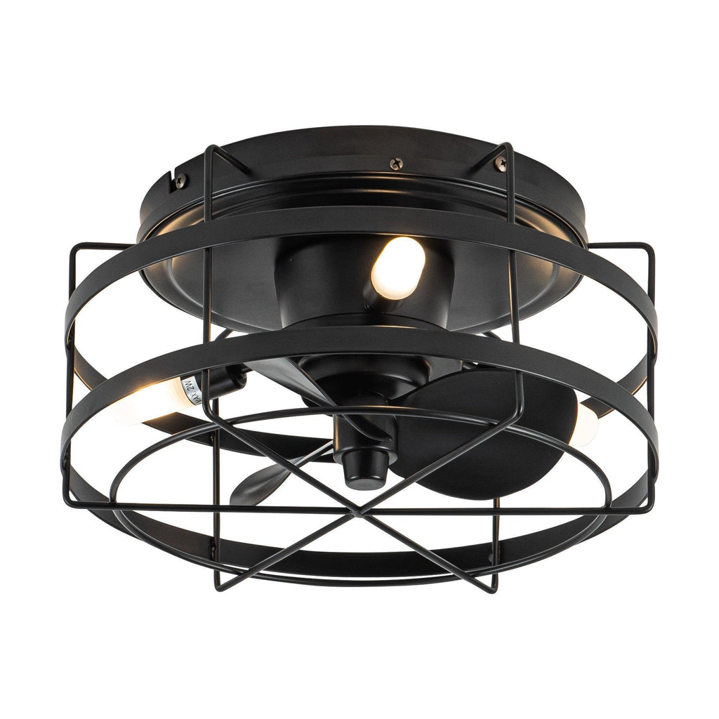 13" Madurai Farmhouse Flush Mount Reversible Ceiling Fan with Lighting and Remote Control
