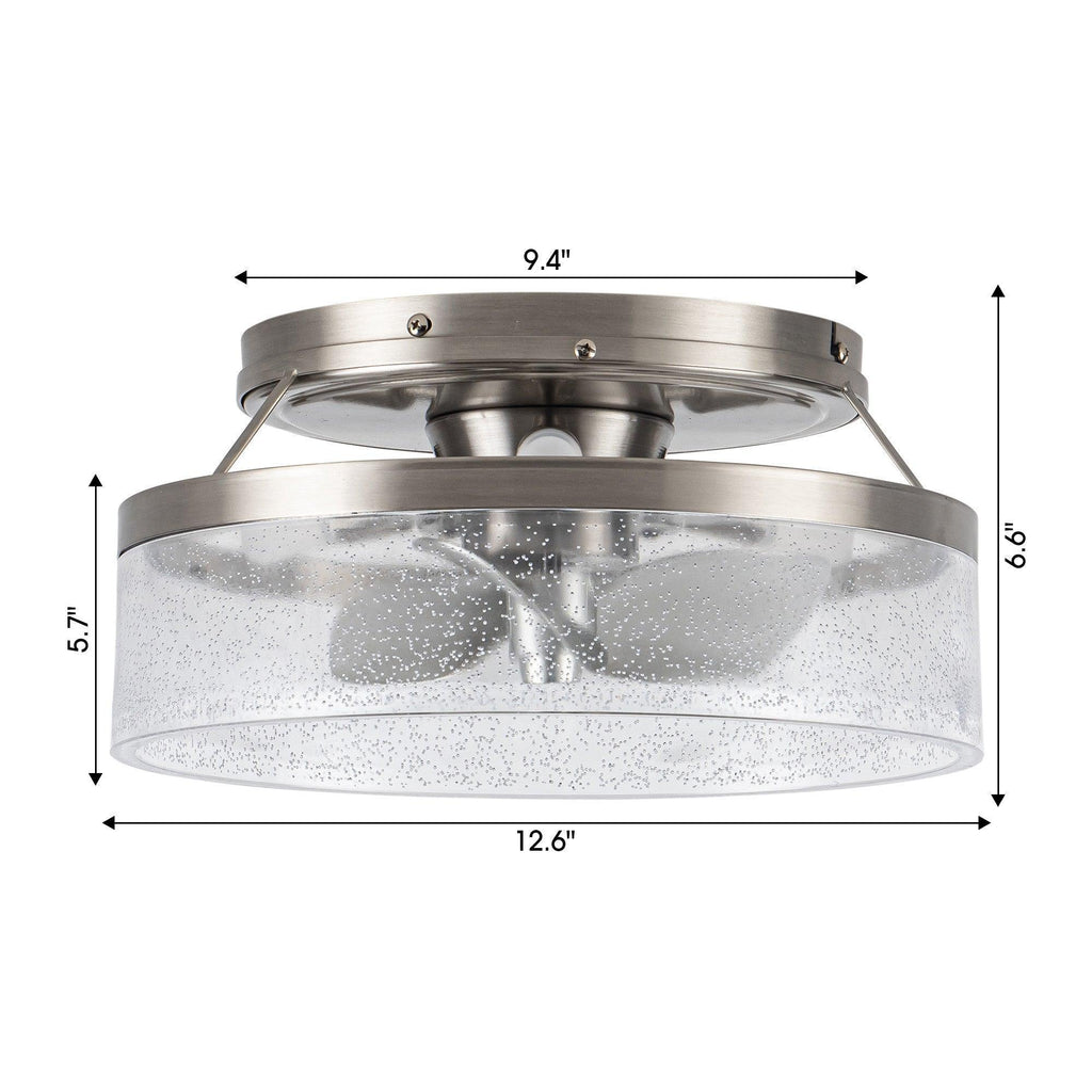 13" Flush Mount Reversible Ceiling Fan with Lighting and Remote Control