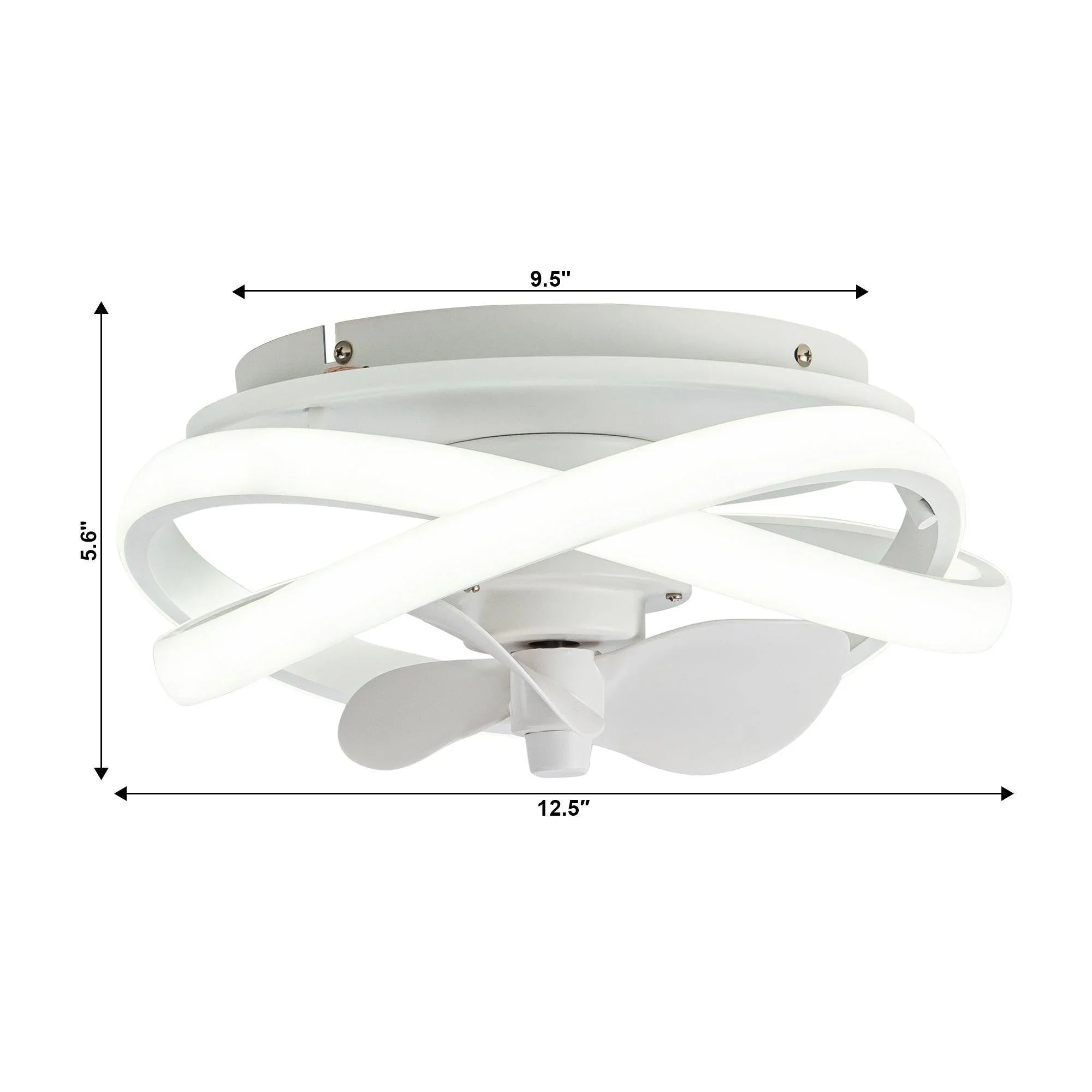 Vaczon 13" Flush Mount Caged Fan with Light and Remote Control