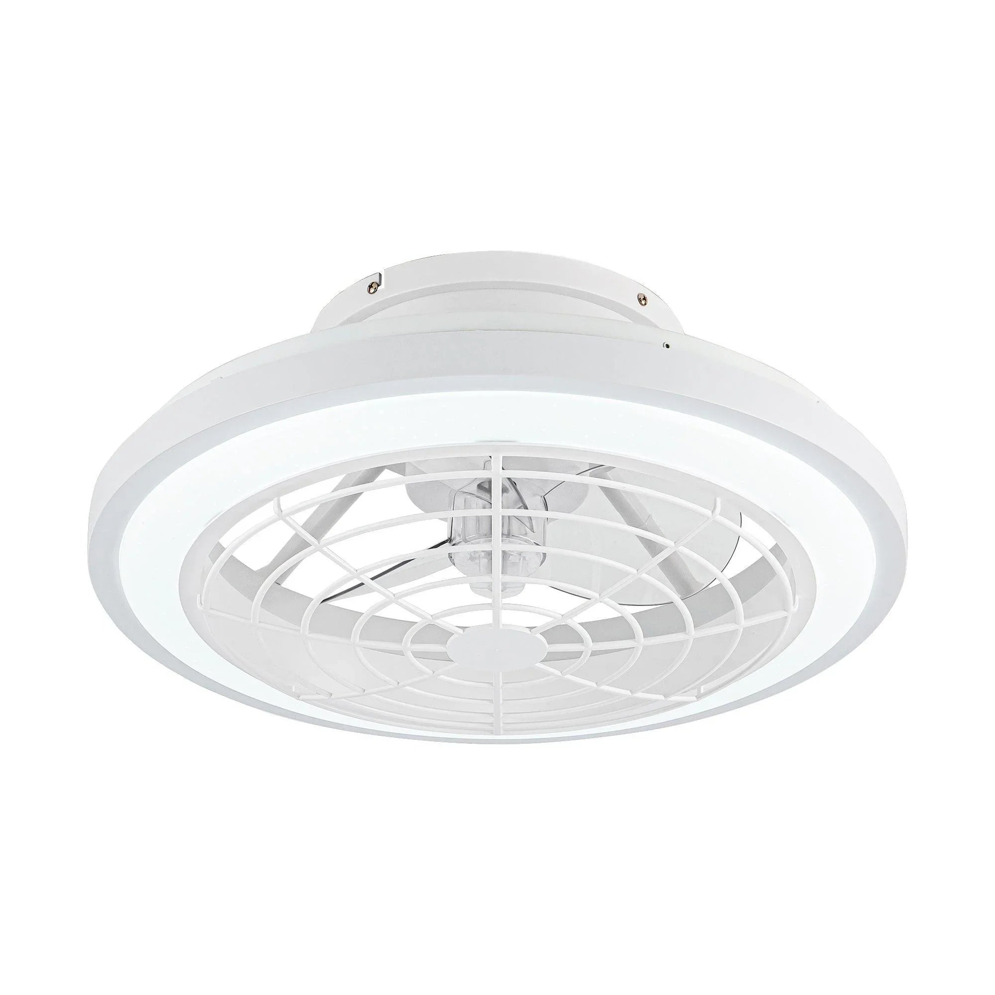 20" Ikon Modern DC Motor Flush Mount Reversible Ceiling Fan with Lighting and Remote Control