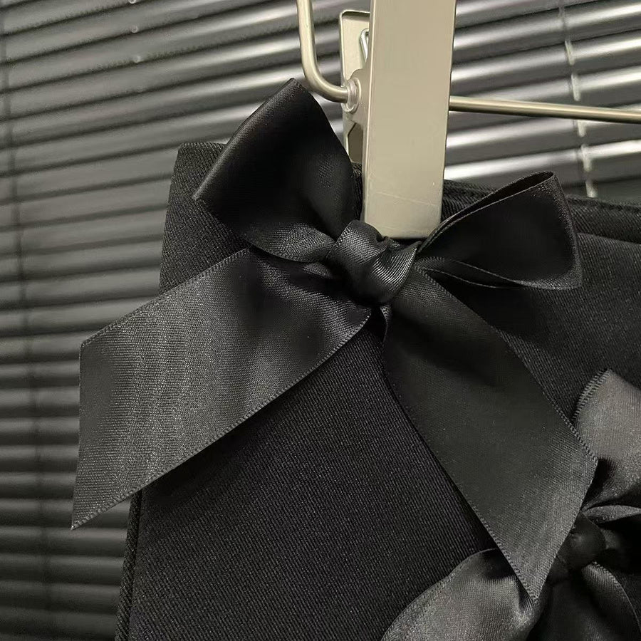 Chic slight stretch bow decor all-match hot shorts