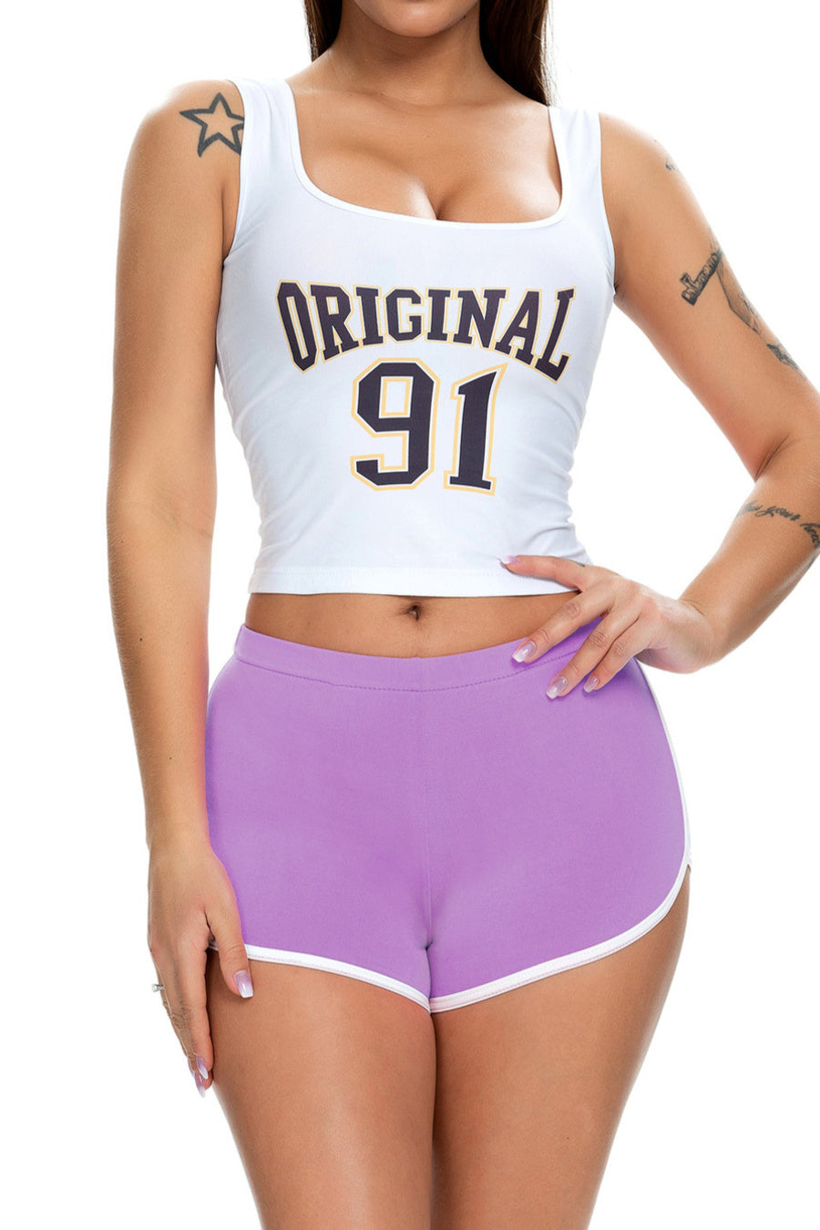 Casual slight stretch 13 colors slim mid waist shorts (only shorts)