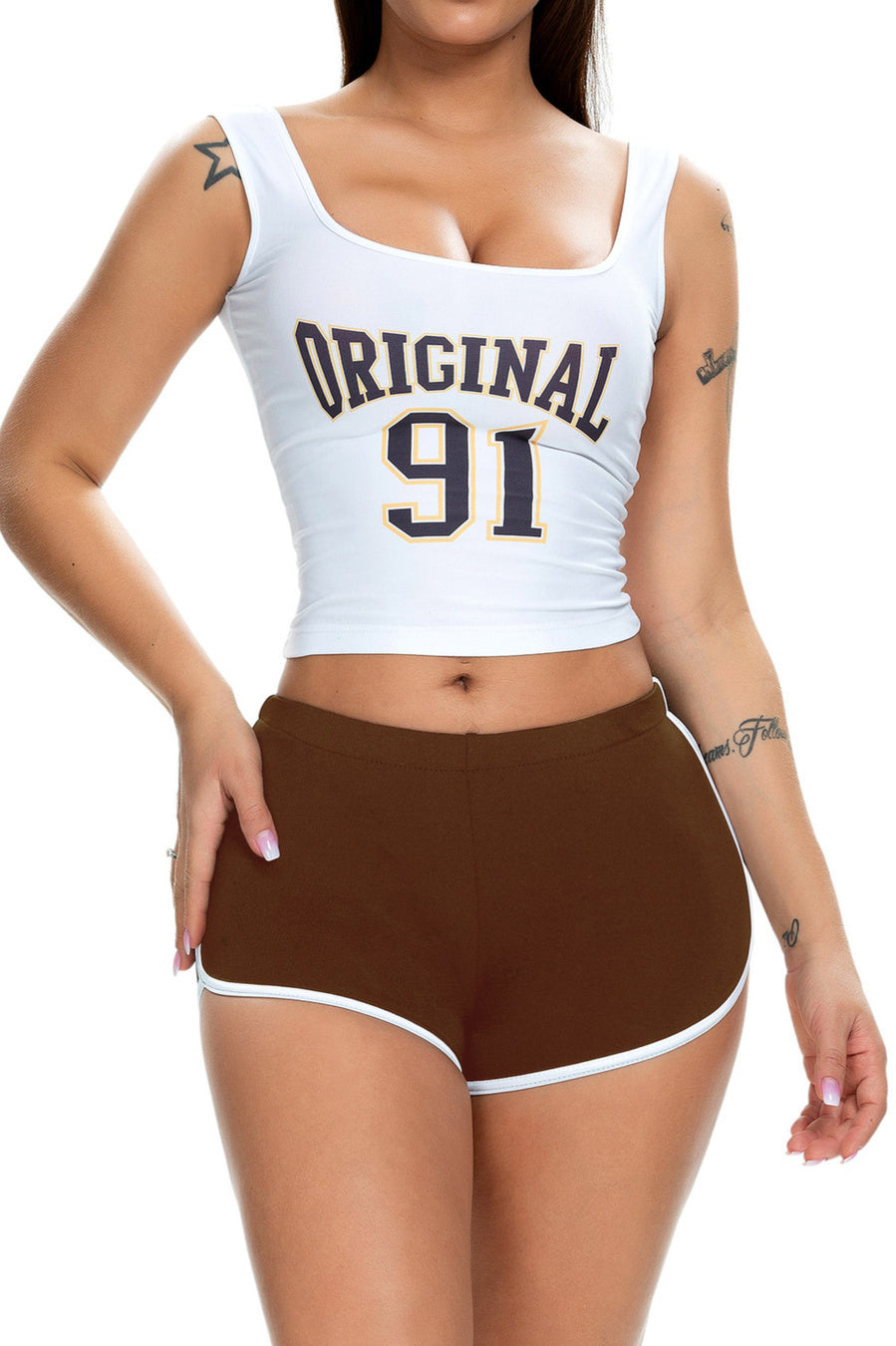 Casual slight stretch 13 colors slim mid waist shorts (only shorts)