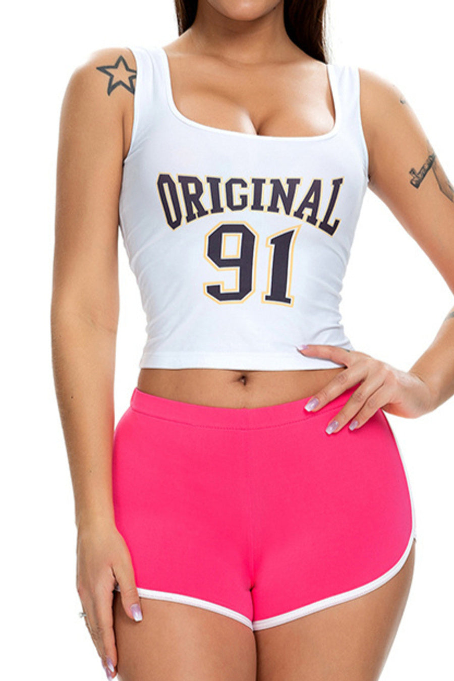 Casual slight stretch 13 colors slim mid waist shorts (only shorts)