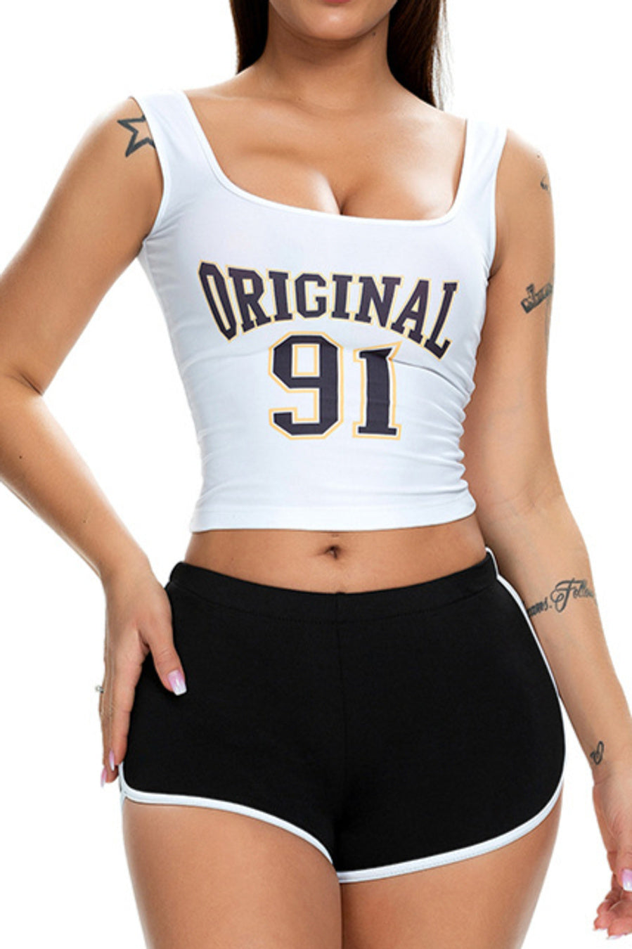 Casual slight stretch 13 colors slim mid waist shorts (only shorts)