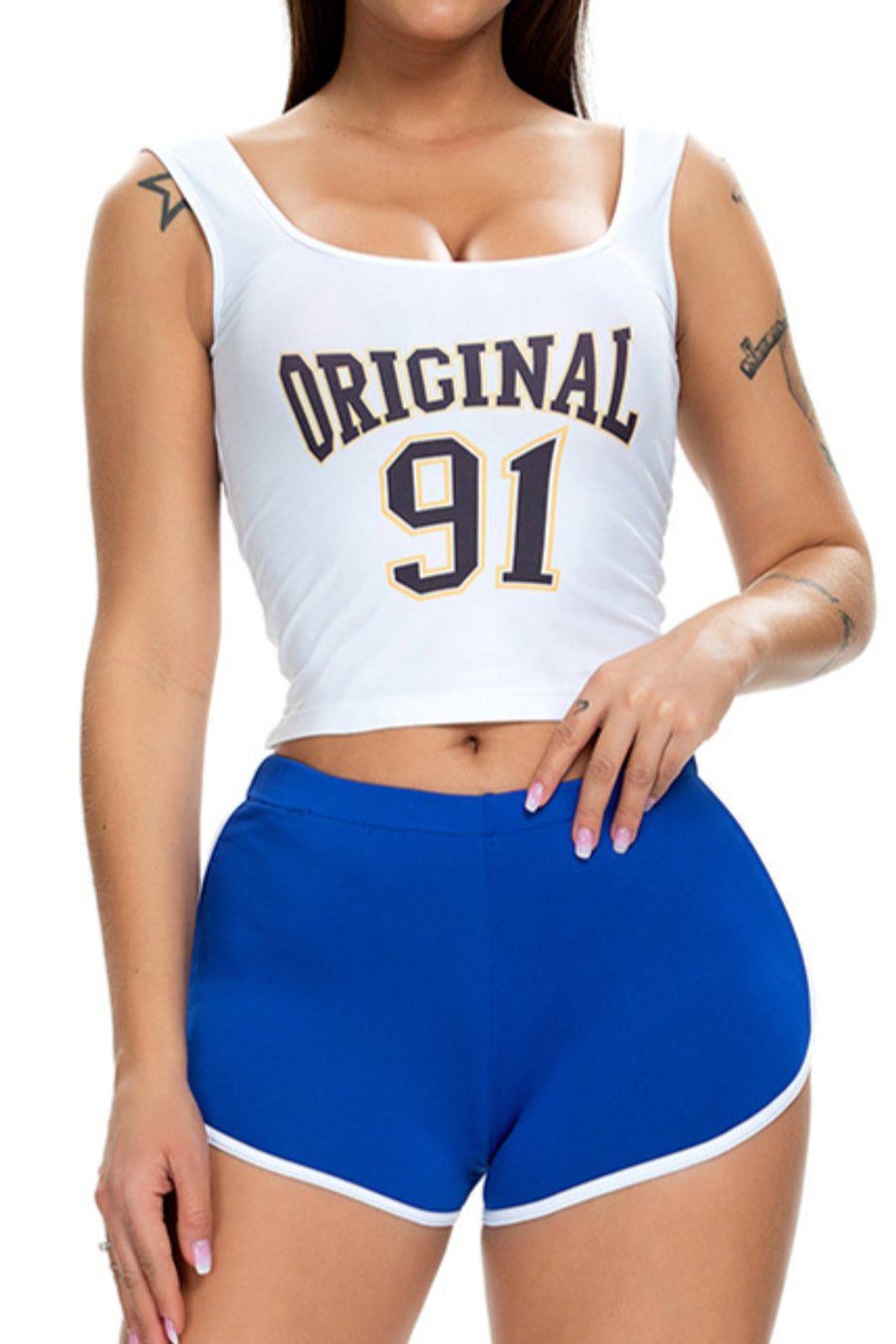 Casual slight stretch 13 colors slim mid waist shorts (only shorts)