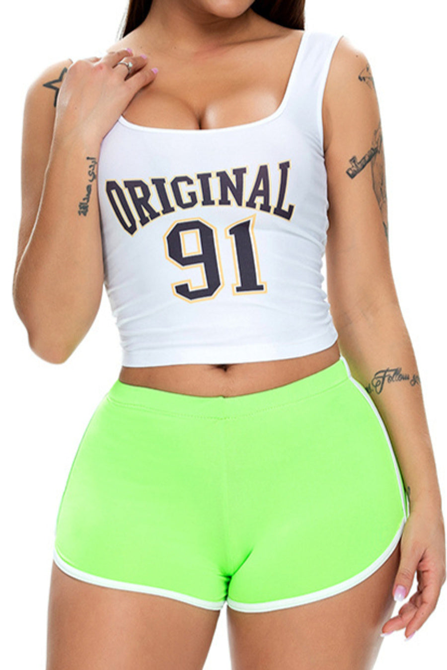 Casual slight stretch 13 colors slim mid waist shorts (only shorts)