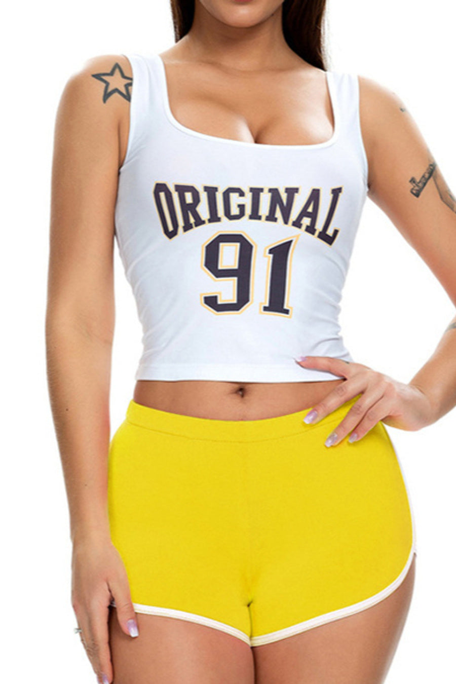 Casual slight stretch 13 colors slim mid waist shorts (only shorts)