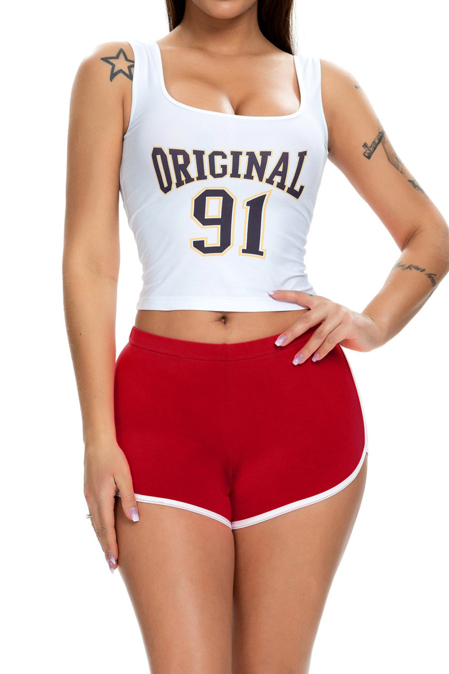 Casual slight stretch 13 colors slim mid waist shorts (only shorts)