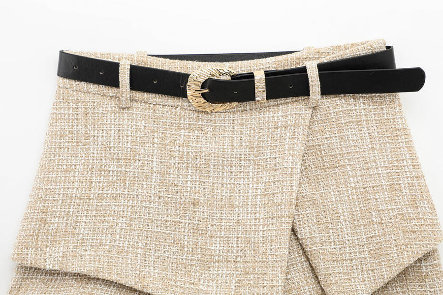 Casual non-stretch new zip-up with belt shorts