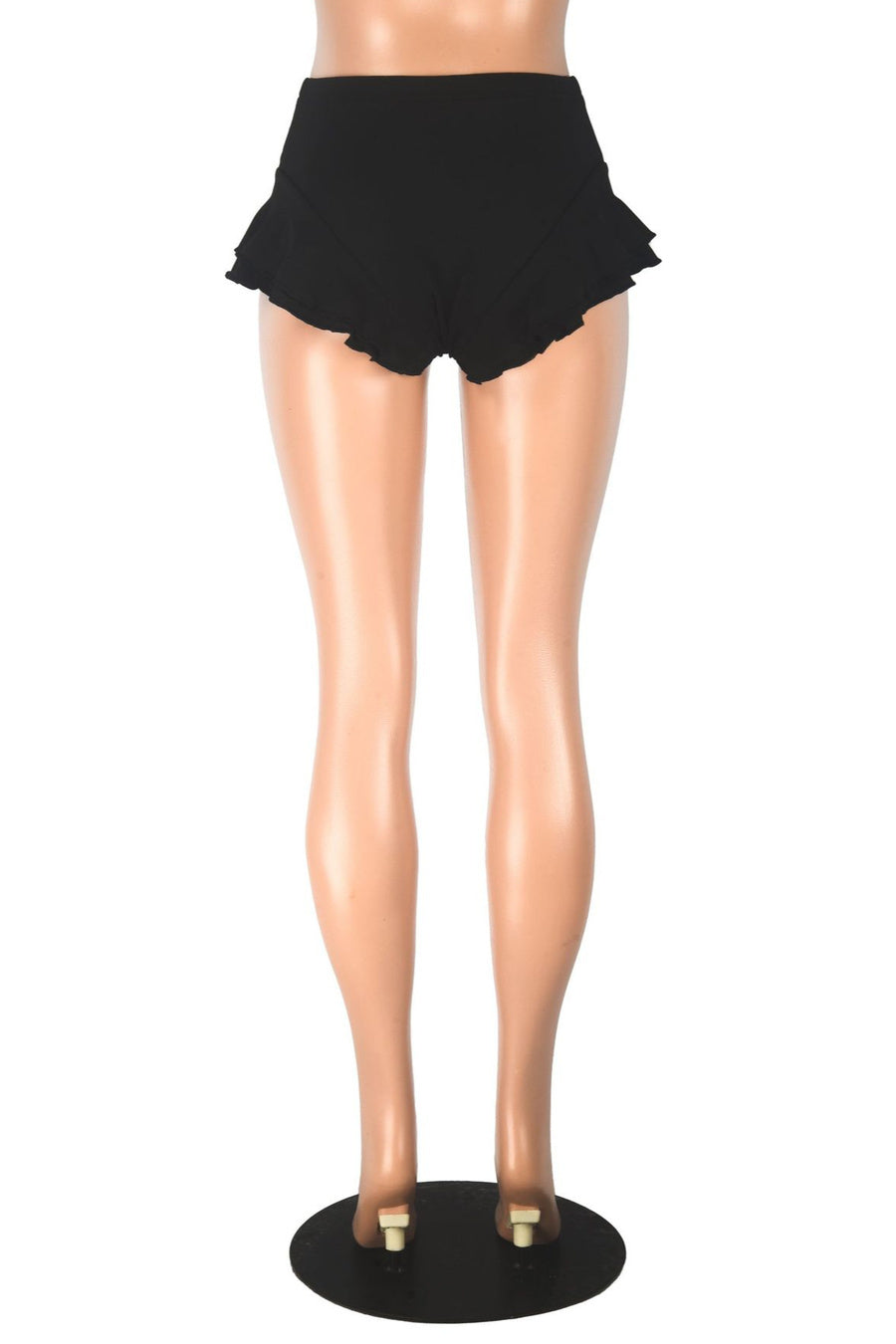 Sexy slight stretch low waist solid color ruffled all-match hot shorts