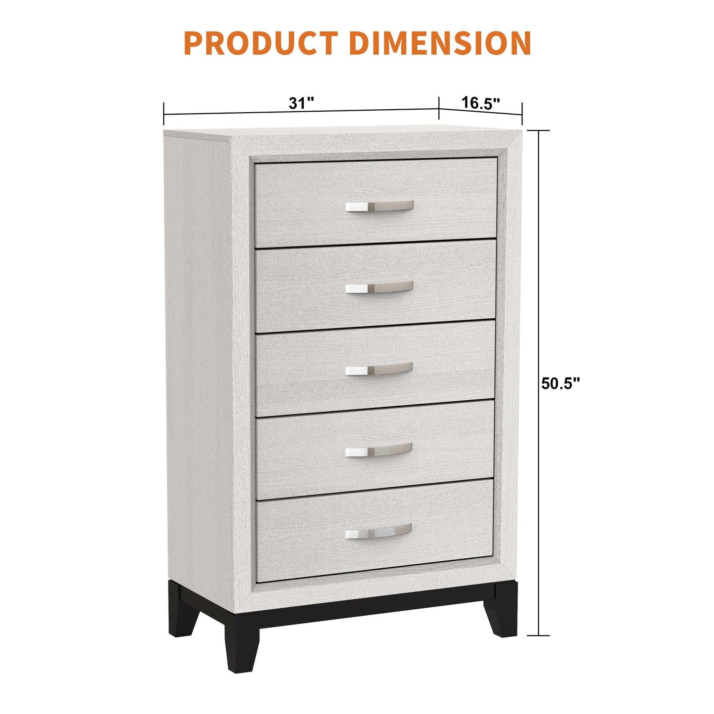 Contemporary 31" Chest with 5-Drawer for Bedroom, Livingroom